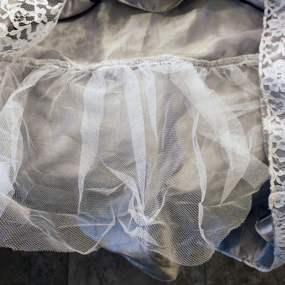 Girl's Cinderella Couture Silver Blue Lace Sleeveless Formal Dress Size 10 - Picture 5 of 12